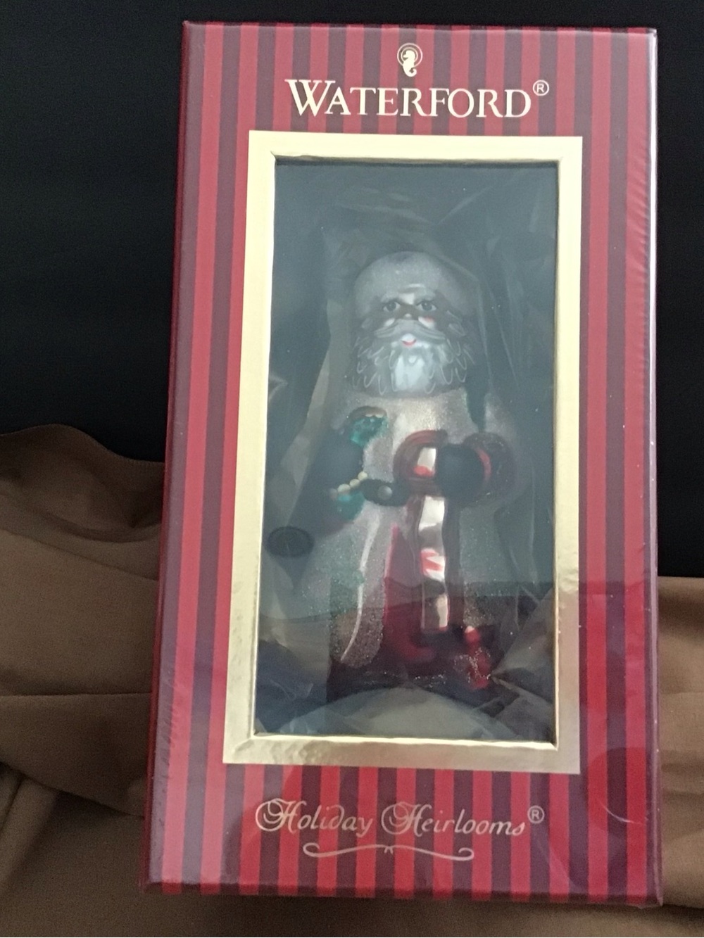 Waterford Holiday Heirlooms Gilded Santa Ornament 148330 Sealed Box